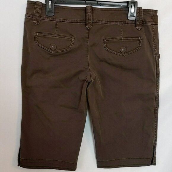 Mossimo Supply Co Brown Long Bermuda Shorts Capris 11 Y2K - Picture 2 of 3